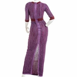 HERVE LEGER Metallic Eyelash Bodycon Gown XS/0